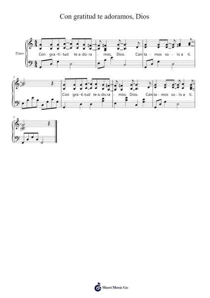 Con gratitud te adoramos, Dios Sheet Music by Becklip Sylray-Arr.Louiste