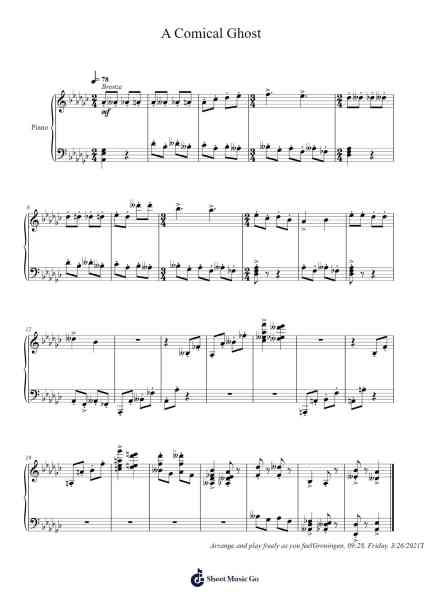 A Comical Ghost Sheet Music by Toursbur-Arr.Blybohm