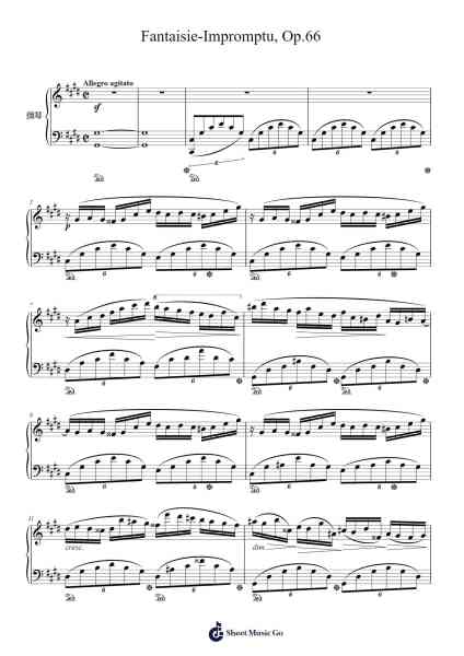 Fantaisie-Impromptu in C-sharp Minor, Op. 66 Sheet Music by Frédéric Chopin-Arr.Pulborg Ridean