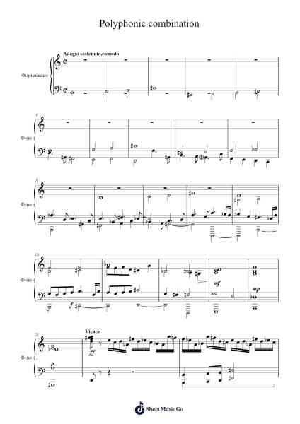 Polyphonic combination Sheet Music by Andrey Gitsman-Arr.Sylsia Kerrsel