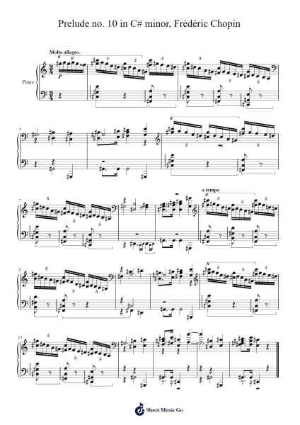 Prelude Op. 28, No. 10 in C-sharp Minor Sheet Music by F. Chopin-Arr.Lanme