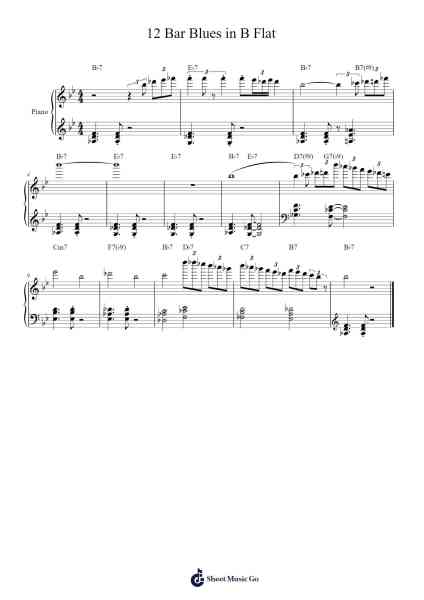 12 Bar Blues in B Flat Sheet Music by JakobGX-Arr.Gaildie Tedn