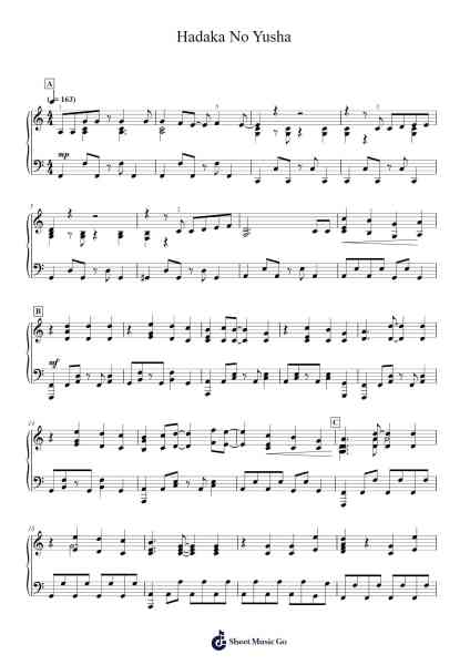Hadaka No Yusha Sheet Music by Vaundy-Arr.Seange Tayfy
