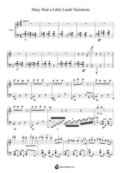 Variations on Mary Had a Little Lamb Sheet Music by Jun Ishikawa-Arr.Morecius Wake