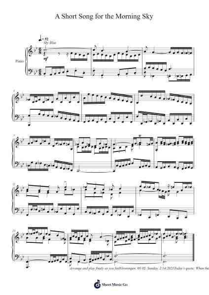 A Short Song for the Morning Sky Sheet Music by Toursbur-Arr.Jebois Hudlap