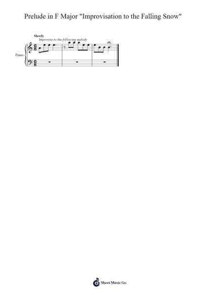 Prelude in F Major "Improvisation to the Falling Snow" Sheet Music by Bruceraine Baldkay-Arr.Boycegold