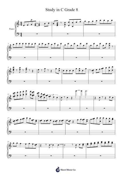 Study in C Grade 8 Sheet Music by Tale Teller Club-Arr.Earlram