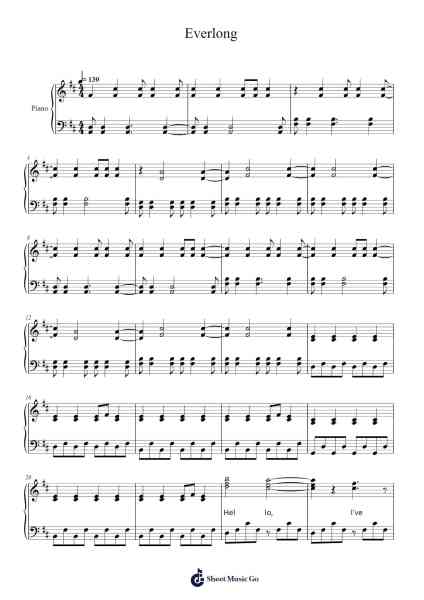 Everlong Sheet Music by Foo Fighters-Arr.Lamguy Nica