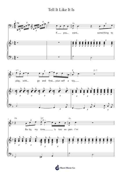 Tell It Like It Is Sheet Music by Aaron Neville-Arr.Tifville
