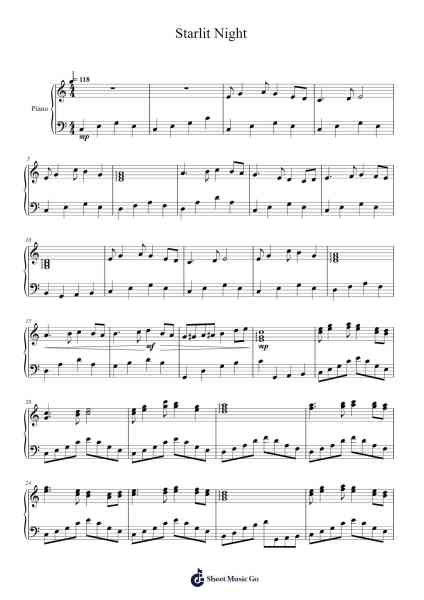 Starlit Night Sheet Music by Masao Aichi-Arr.Wilhelker Croftsdrew