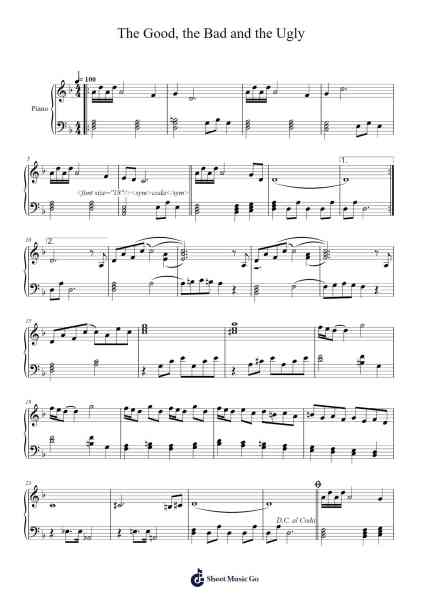 The Good, the Bad and the Ugly Sheet Music by Ennio Morricone-Arr.Spenborg