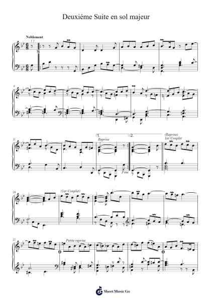 Deuxiéme Suite en sol majeur Sheet Music by Joseph Bodin de Boismortier-Arr.Florid Brylan