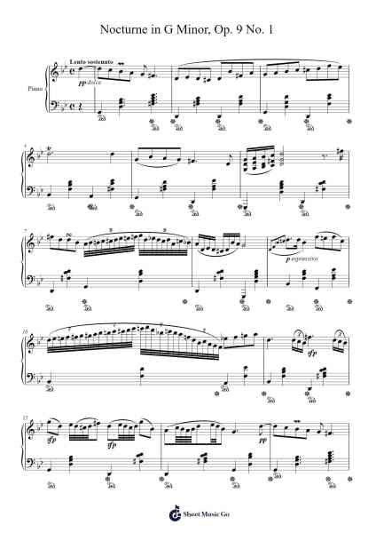 Nocturne in G Minor, Op. 9 No. 1 Sheet Music by 20065364-Arr.Alsriah