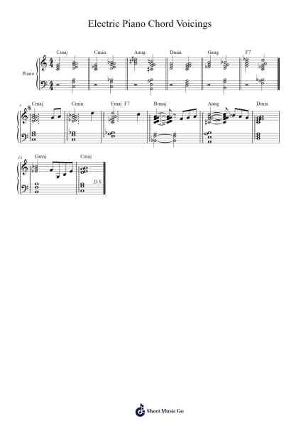Electric Piano (Rhodes) Chord Voicings Sheet Music by Zoleif Kingsmith-Arr.Duttledk Corh