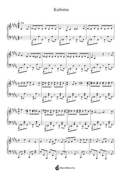 Kaibutsu Sheet Music by YOASOBI-Arr.Bosther