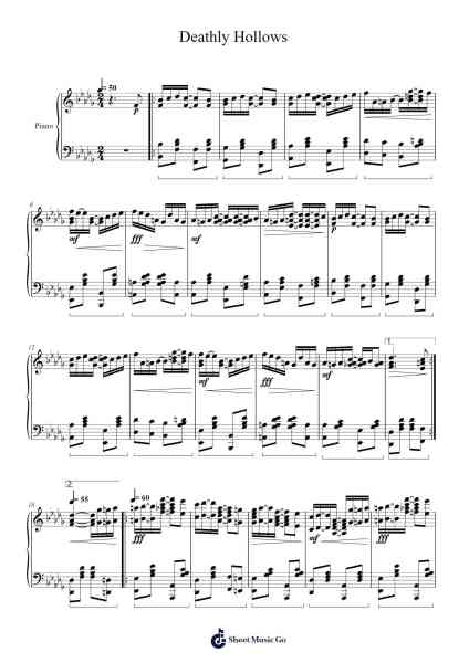 Deathly Hollows Sheet Music by Cameron Lee Simpson-Arr.Sijeff
