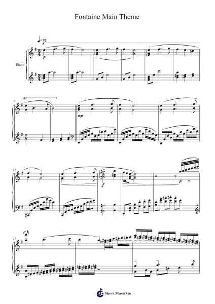Fontaine Main Theme Sheet Music by HOYO-MiX-Arr.Vinjy Pannah