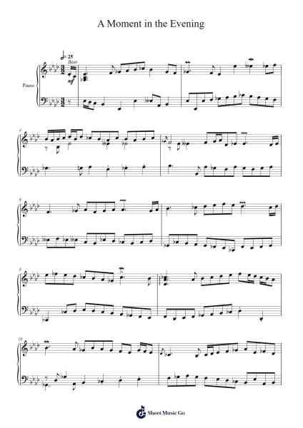 A Moment in the Evening Sheet Music by Toursbur-Arr.Lauven Joyceleif
