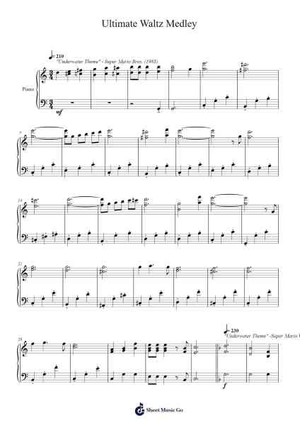 Super Mario Bros. - Ultimate Waltz Medley Sheet Music by Various Artists-Arr.Nanholt Walkchi