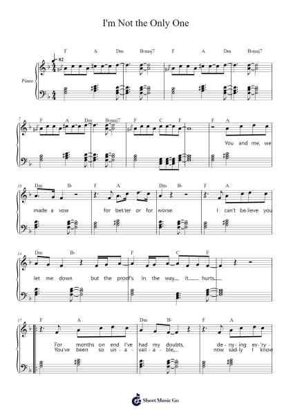 I'm Not the Only One Sheet Music by Sam Smith-Arr.Vefrank Graseph