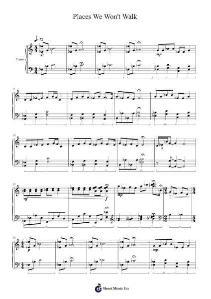 Places We Won't Walk Sheet Music by Bruno Major-Arr.Hulthan