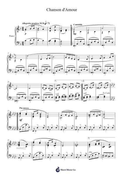 Chanson d'Amour (1926) Sheet Music by Frank H. Grey-Arr.Sajoy