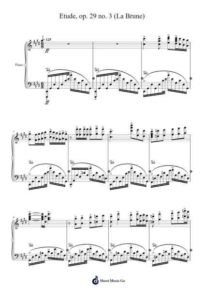 Etude, Op. 29 No. 3 "La Brune" Sheet Music by Sergei Bortkiewicz-Arr.Jannuel Graceche