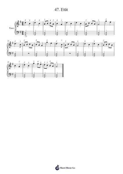 47. Etüt Sheet Music by -Arr.Lanhy