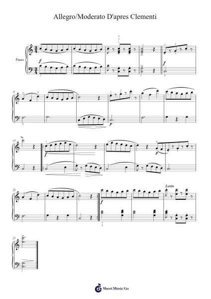 Allegro/Moderato D'apres Clementi Sheet Music by Muzio Clementi-Arr.Annrhys