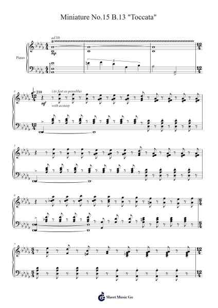 Miniature No. 15 in B Minor, B.13 "Toccata" Sheet Music by Pricerhys-Arr.Hunfrances Dunnfay