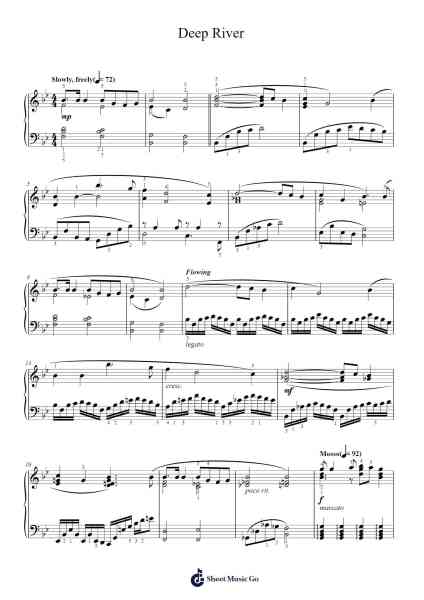 Deep River Sheet Music by Misc Traditional-Arr.Dwightlitt