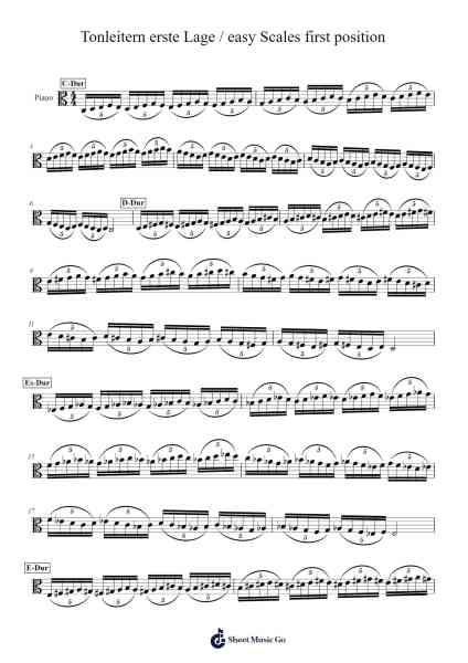 Tonleitern erste Lage / Easy Scales First Position Sheet Music by B.Bayer-Arr.Marzel Kylepys