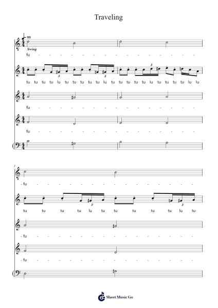 Traveling Sheet Music by たけい/ちく-Arr.Jillcooke Murday