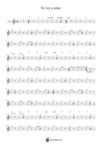 Te voy a amar Sheet Music by Warhill O'Camy-Arr.Reywood