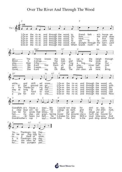Over The River And Through The Wood Sheet Music by Hazclaire Shirfe-Arr.Tifliz