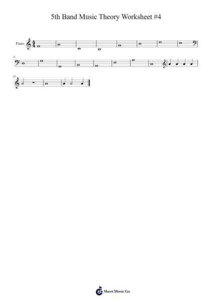5th Band Music Theory Worksheet #4 Sheet Music by Dingman-Arr.Lenshaw