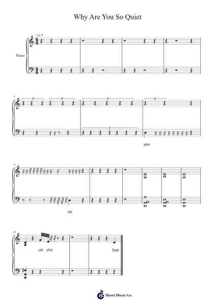 Why Are You So Quiet Sheet Music by sakemboi-Arr.Invy