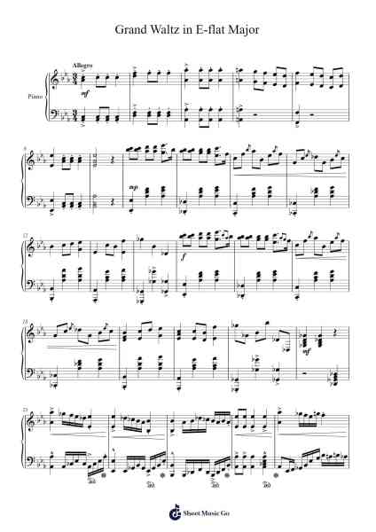 Grand Waltz in E-flat Major Sheet Music by F. Golin-Arr.Kathtta