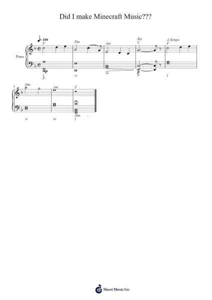 Did I make Minecraft Music??? Sheet Music by Jackson Eisele-Arr.Dobing