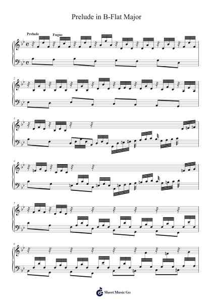 Prelude in B-flat Major, BWV 866 Sheet Music by Johann Sebastian Bach-Arr.Fieldbing