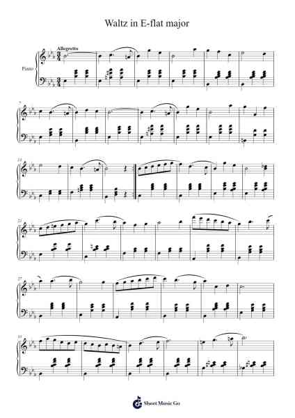 Waltz in E-flat major, WAB 224/1 Sheet Music by Anton Bruckner-Arr.Lopeare