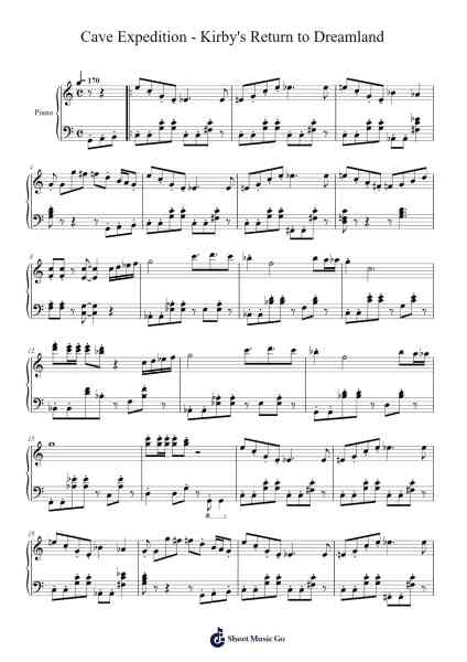 Cave Expedition - Kirby's Return to Dreamland Sheet Music by Hirokazu Ando/Jun Ishikawa-Arr.Maudky Clairebey