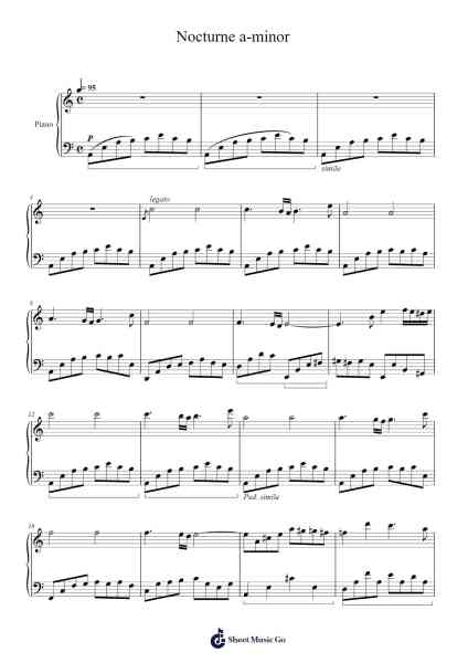 Nocturne a-minor Sheet Music by Krzysztof Górny-Arr.Chamcarr Cherbard