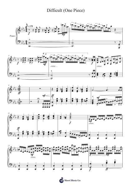 Difficult (One Piece) Sheet Music by Kohei Tanaka/Shirō Hamaguchi-Arr.Sadave