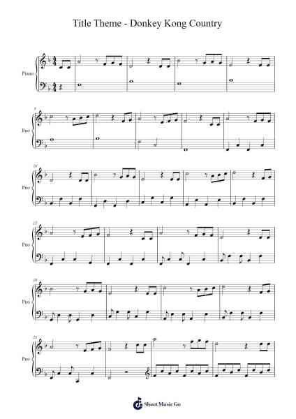 Title Theme - Donkey Kong Country Sheet Music by David Wise-Arr.Manssaul Dexy