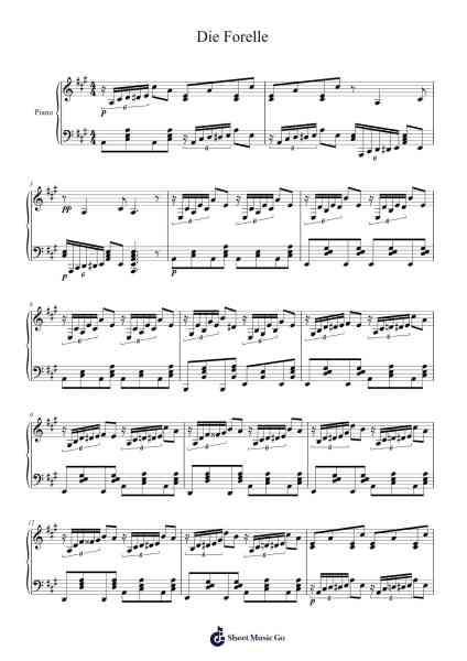 Die Forelle Sheet Music by -Arr.Montbrook