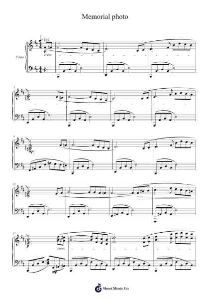 Memorial photo Sheet Music by Masao Aichi-Arr.Fagee