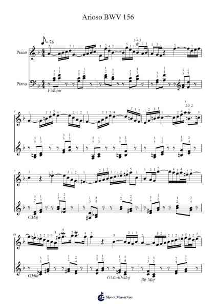 Arioso BWV 156 Sheet Music by Johann Sebastian Bach-Arr.Sherkes Dofrank