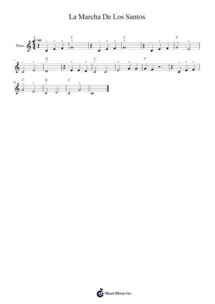 La Marcha De Los Santos Sheet Music by Trollcis Abrian-Arr.Shamens Xedric