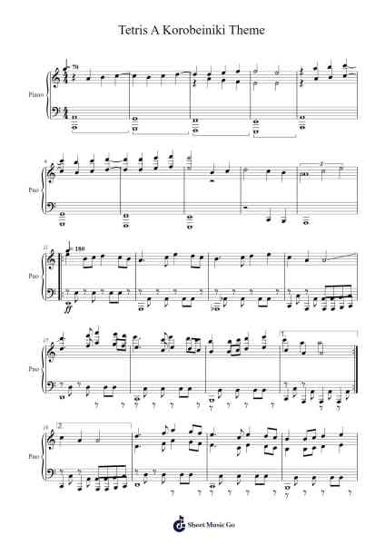 Tetris A Korobeiniki Theme Sheet Music by -Arr.Bumie Dorion